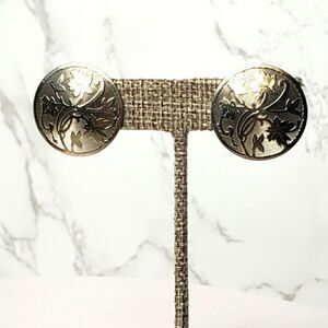 VINTAGE 1950s Platter Style Clip-On Earrings